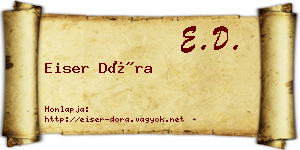 Eiser Dóra névjegykártya